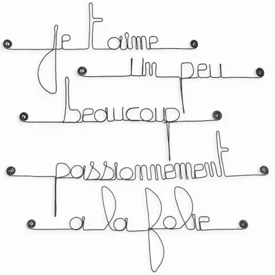Autres décorations murales - Décoration Murale sur le thème de l'Amour - "Je t'aime, ..." - BIJOUX DE MUR