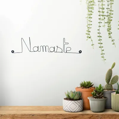 Other wall decoration - Yoga wall decoration in wire "Namaste" to pin - BIJOUX DE MUR