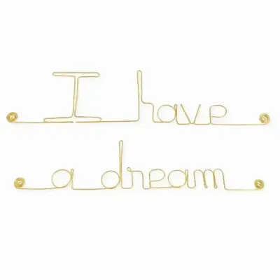 Other wall decoration - Gold Brass Wire Writing "I have a dream" - Decoration - BIJOUX DE MUR