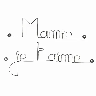 Autres décorations murales - Fête des Grand-Mères " Mamie je t'aime " - en Fil de Fer - BIJOUX DE MUR