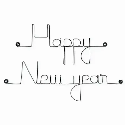 Other wall decoration - Happy New Year wire message - BIJOUX DE MUR