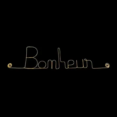 Objets déco enfant - Mot en Fil de Laiton Doré - Bonheur - Décoration Murale - BIJOUX DE MUR