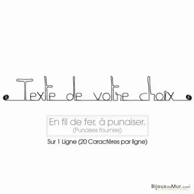 Cadeaux - Phrase Décoration Murale en fil de fer à personnaliser - BIJOUX DE MUR