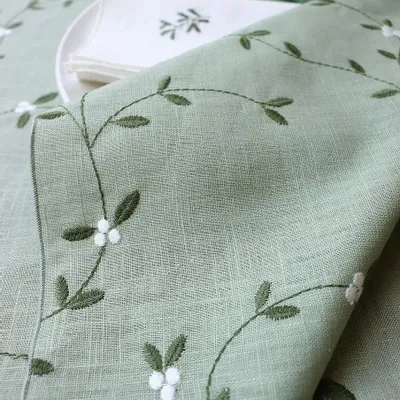 Table linen - Embroidered Linen Napkin | VISCHIO Green - GIARDINO SEGRETO
