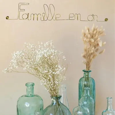 Other wall decoration - Gilded Brass Wire Wall Decoration\" Gold Family\” - to pin - BIJOUX DE MUR
