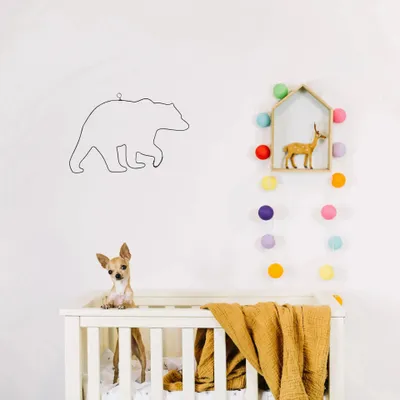 Other wall decoration - Wire Wall Decoration\" Bear\” - to pin - Wall Jewelry - BIJOUX DE MUR
