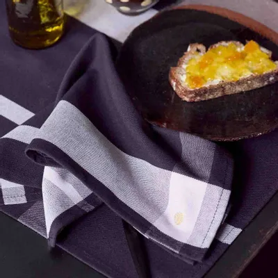Napkins - Set of 2 La nonna napkins Caviar 45 X 45 - LA CERISE SUR LE GATEAU