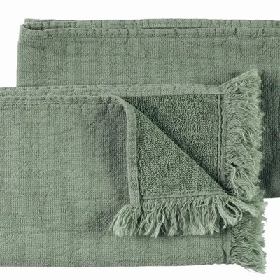 Bath towels - Set of 2 Luna Guest Towels Detox Green 50 X 30 - LA CERISE SUR LE GATEAU