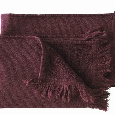 Bath towels - Set of 2 Luna Guest Towels Wine 50 X 30 - LA CERISE SUR LE GATEAU