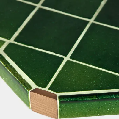 Other tables - LISBOA GREEN CERAMIC TILE AND ASH WOOD BAR TABLE - HOUSE OF CAPRICORN