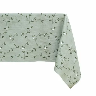 Table linen - Embroidered Linen Tablecloth | VISCHIO Green - GIARDINO SEGRETO