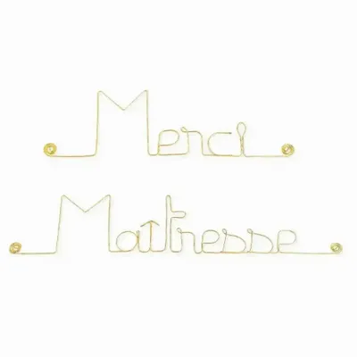 Cadeaux - Cadeau de fin d'année scolaire "Merci maîtresse" - Laiton - BIJOUX DE MUR