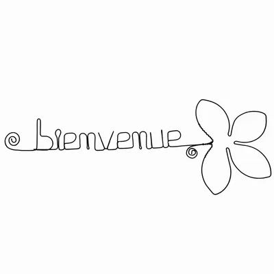 Other wall decoration - Lotus Flower - "Welcome" - Wire Wall Decoration - BIJOUX DE MUR