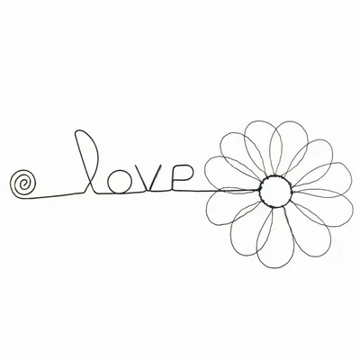 Other wall decoration - Daisy Flower - "Love" - ​​Wire Wall Decoration - BIJOUX DE MUR