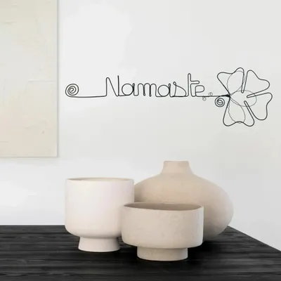 Autres décorations murales - Fleur de Trèfle - "Namaste" - Décoration murale fil de fer - BIJOUX DE MUR