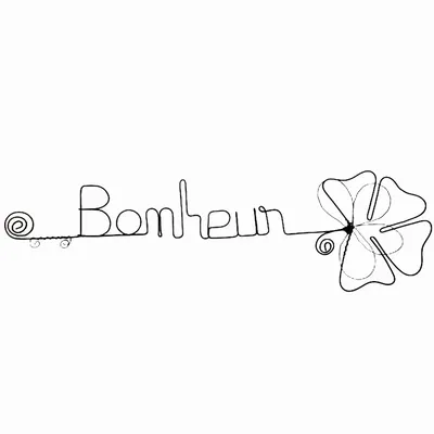 Other wall decoration - Clover Flower - "Happiness" - Wire Wall Decoration - BIJOUX DE MUR