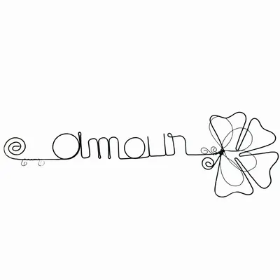 Other wall decoration - Clover Flower - "Love" - ​​Wire Wall Decoration - BIJOUX DE MUR