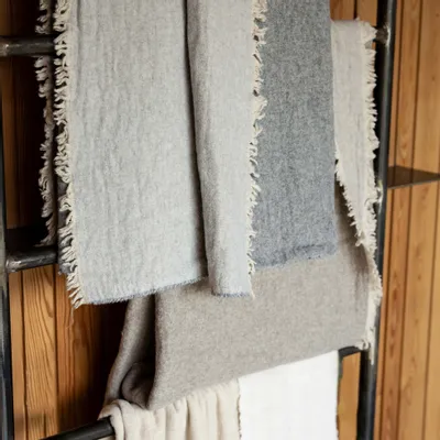 Throw blankets - Recycled Throw Bruna Perle 130 X 180 - MAISON VIVARAISE - SDE VIVARAISE WINKLER
