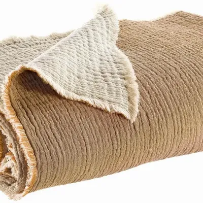 Bed linens - Emilio Throw Cuivre 240 X 260 - MAISON VIVARAISE - SDE VIVARAISE WINKLER