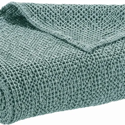 Bed linens - Recycled Throw Maia Plomb 260 X 260 - MAISON VIVARAISE - SDE VIVARAISE WINKLER