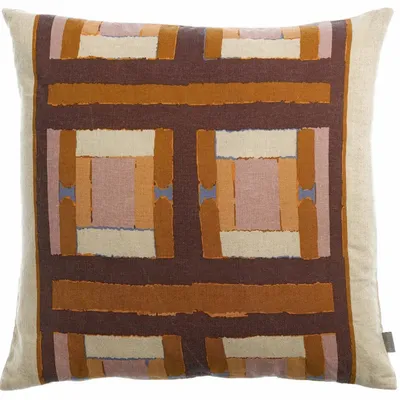 Cushions - Taho Printed Cushion Cuivre 45 X 45 - MAISON VIVARAISE - SDE VIVARAISE WINKLER