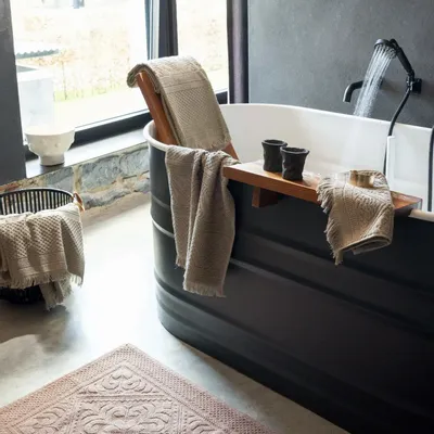 Bath towels - Zoé Bath Towel Noisette 100 X 180 - MAISON VIVARAISE - SDE VIVARAISE WINKLER