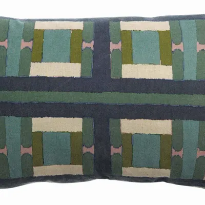 Coussins - Coussin imprimé Taho Vert de gris 40 x 65 - MAISON VIVARAISE - SDE VIVARAISE WINKLER