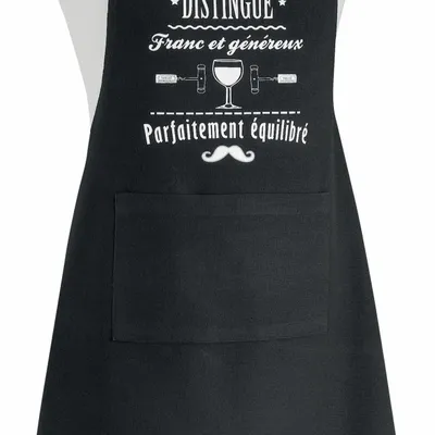Tabliers de cuisine - Tablier de cuisine Aimable et distingué recyclé Noir 72 x 90 - MAISON VIVARAISE - SDE VIVARAISE WINKLER