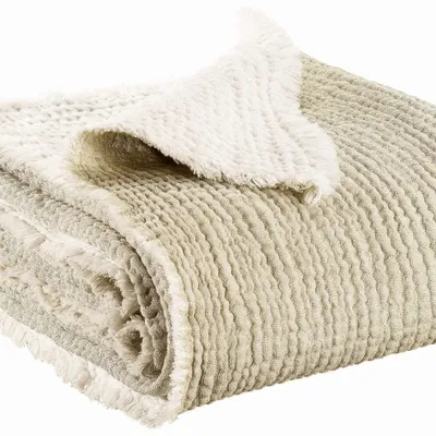 Throw blankets - Throw Blanket Emilio Naturel 130 X 200 - MAISON VIVARAISE - SDE VIVARAISE WINKLER