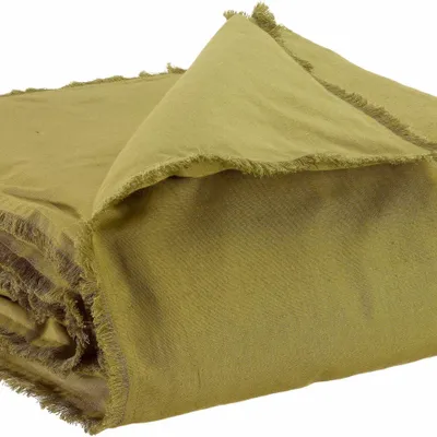 Throw blankets - Plain bed runner Laly Cèdre 85 X 200 - MAISON VIVARAISE - SDE VIVARAISE WINKLER