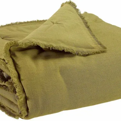 Throw blankets - Plain throw Laly Cèdre 135 X 200 - MAISON VIVARAISE - SDE VIVARAISE WINKLER