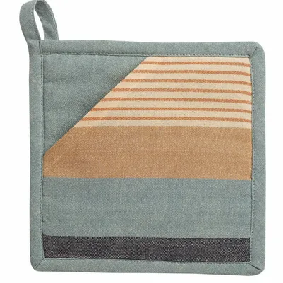 Maniques - Manique 2 en 1 recyclée Yuna Azur 20 x 20 - MAISON VIVARAISE - SDE VIVARAISE WINKLER
