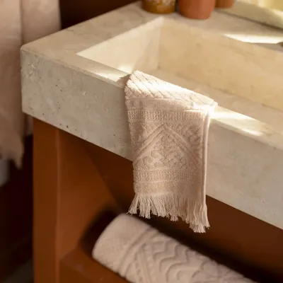 Bath towels - Guest towel Zoé Poudre 30 X 50 - MAISON VIVARAISE - SDE VIVARAISE WINKLER