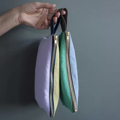 Clutches - Wristlet pouch Tricolo Lilas 14 X 24 - LA CERISE SUR LE GATEAU
