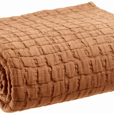 Linge de lit - Jeté Swami Moka 180 x 260 - MAISON VIVARAISE - SDE VIVARAISE WINKLER