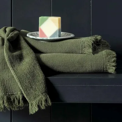 Bath towels - Luna Hand Towel Kale 50 X 100 - LA CERISE SUR LE GATEAU