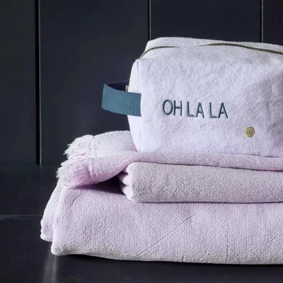 Bath towels - Set of 2 guest towels Luna Lilas 30 X 50 - LA CERISE SUR LE GATEAU