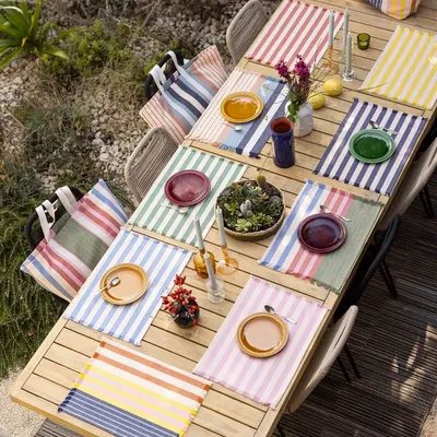 Table cloths - Recycled Placemat Yuna Diapre 35 X 45 - MAISON VIVARAISE - SDE VIVARAISE WINKLER