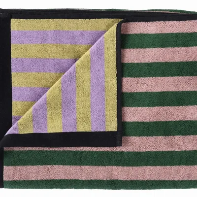 Bath towels - Maxi Bath Sheet Charly Basilic 100 X 160 - LA CERISE SUR LE GATEAU