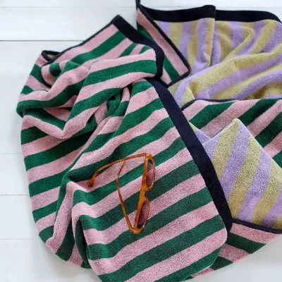 Bath towels - Maxi Bath Sheet Charly Basilic 100 X 160 - LA CERISE SUR LE GATEAU