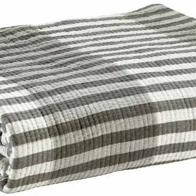 Linge de lit - Jeté Calista Cendre 260 x 260 - MAISON VIVARAISE - SDE VIVARAISE WINKLER