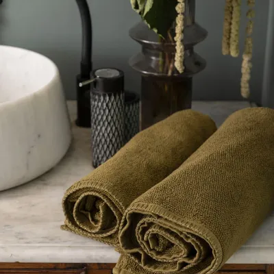 Serviettes de bain - Serviette invité Bora Cèdre 30 x 50 - MAISON VIVARAISE - SDE VIVARAISE WINKLER