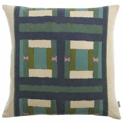 Coussins - Coussin imprimé Taho Vert de gris 45 x 45 - MAISON VIVARAISE - SDE VIVARAISE WINKLER