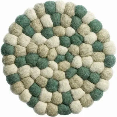 Dessous de plat - Dessous de plat Brian recyclé Naturel Vert Diamètre 20 cm - MAISON VIVARAISE - SDE VIVARAISE WINKLER