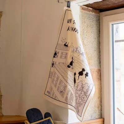 Dish towels - Kitchen towel Dubout Un Soir Écru 48 X 72 - MAISON VIVARAISE - SDE VIVARAISE WINKLER