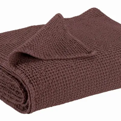 Bed linens - Recycled bed throw Maia Ébène 180 X 260 - MAISON VIVARAISE - SDE VIVARAISE WINKLER