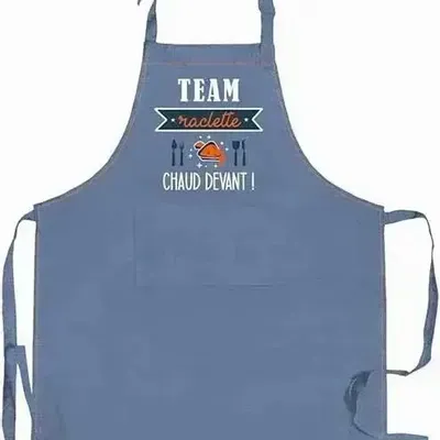 Aprons - Team Raclette Kitchen Apron Jeans 72 X 90 - MAISON VIVARAISE - SDE VIVARAISE WINKLER