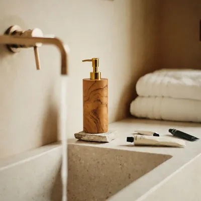 Porte-savons - Le Distributeur de Savon en Bois - Naturel - BAZAR BIZAR LIVING