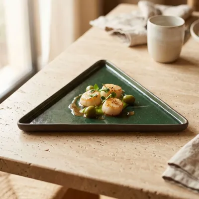 Everyday plates - Handcrafted Stoneware Triangle Plate - BELS & PEARL