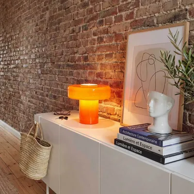 Lampes à poser - Lampe à poser XXL en verre orange, FOZA MAXI - C-CRÉATION | BOUDET